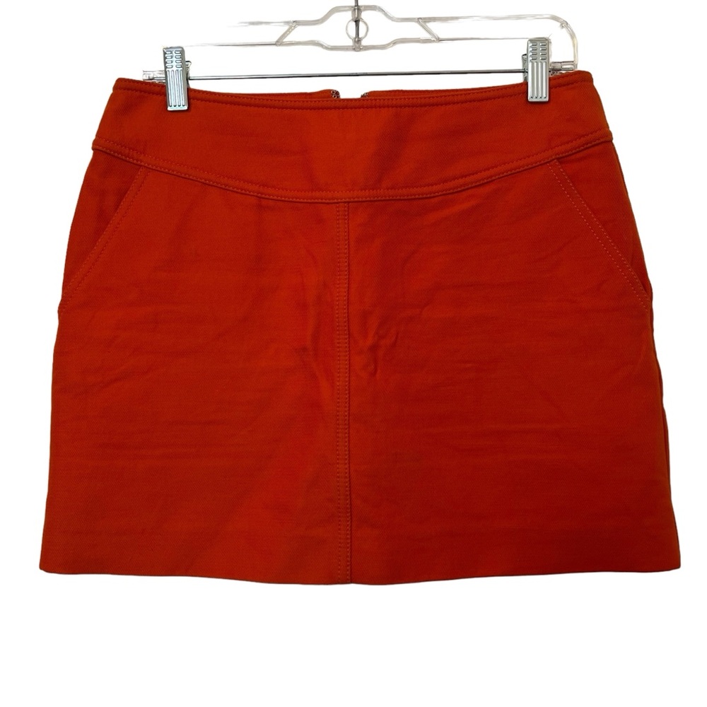 Coach bright cotton orange mini skirt size 6.